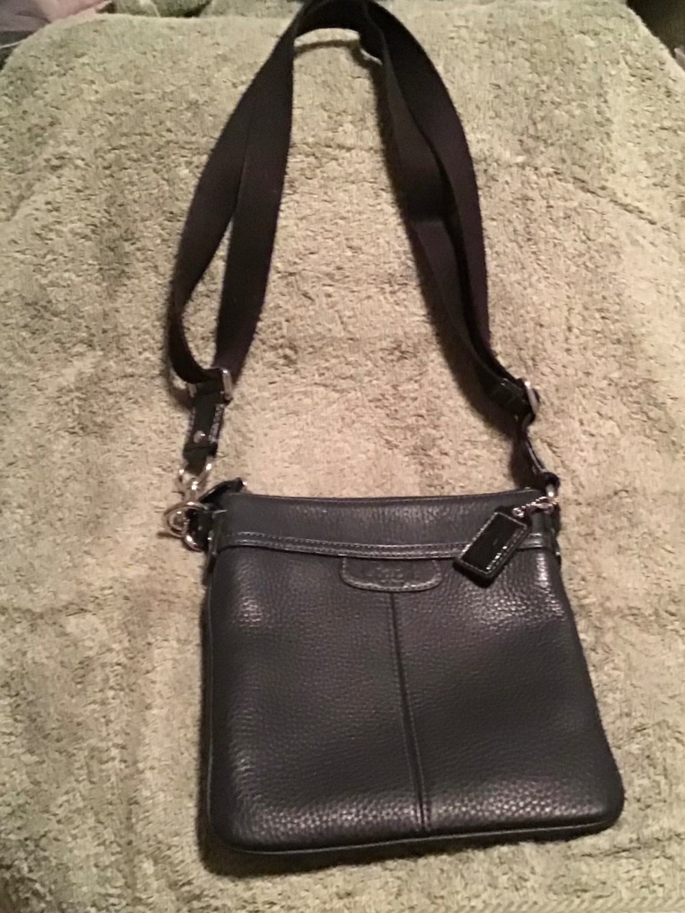 COACH Women’s Black Leather Hipster Bag